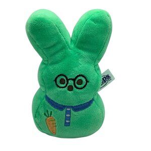 Easter Peeps Green Glasses Bunny Plush Toy 6" Ages 3+ By Just Born Inc. 2021